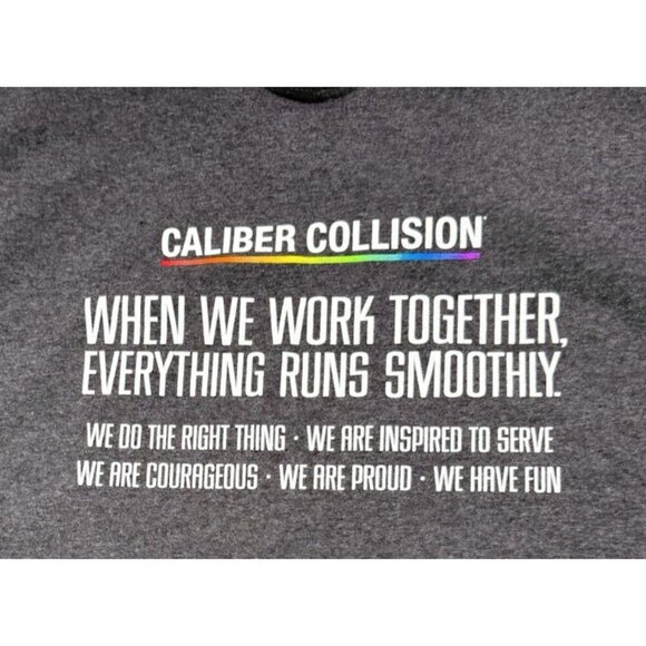 Caliber Collision Gray Hanes Eco-Smart Double-Sided T-Shirt Men's Large - Picture 12 of 12
